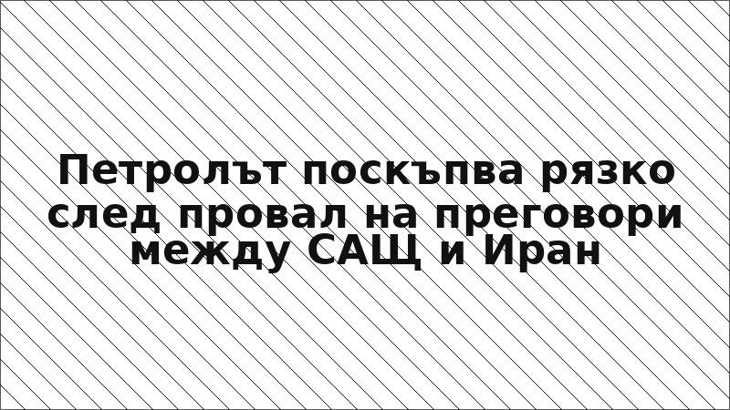 Петролът поскъпва рязко след провал на преговори между САЩ и Иран