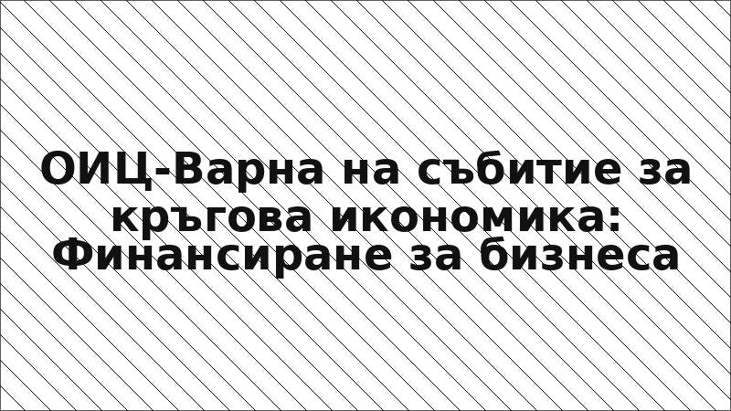 ОИЦ-Варна на събитие за кръгова икономика: Финансиране за бизнеса