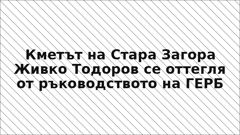 Кметът на Стара Загора Живко Тодоров се оттегля от ръководството на ГЕРБ