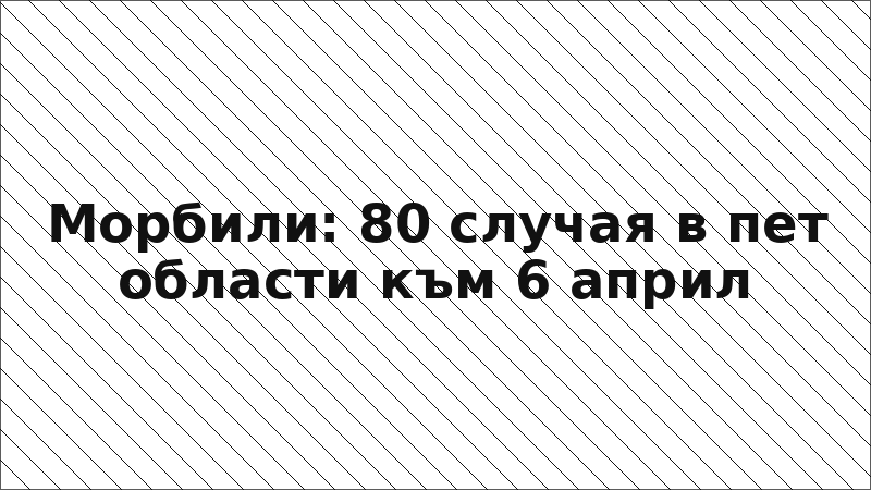 Морбили: 80 случая в пет области към 6 април