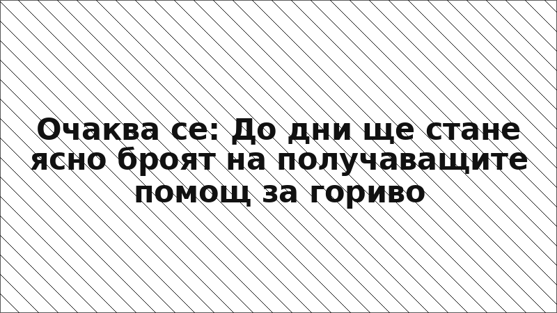 Очаква се: До дни ще стане ясно броят на получаващите помощ за гориво