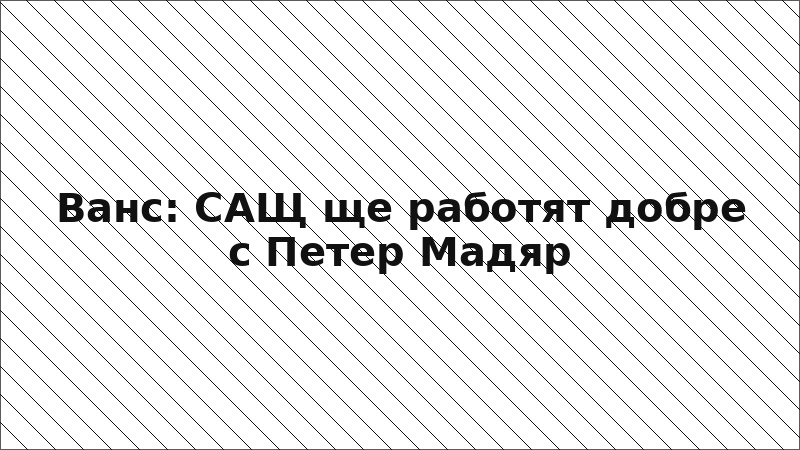 Ванс: САЩ ще работят добре с Петер Мадяр