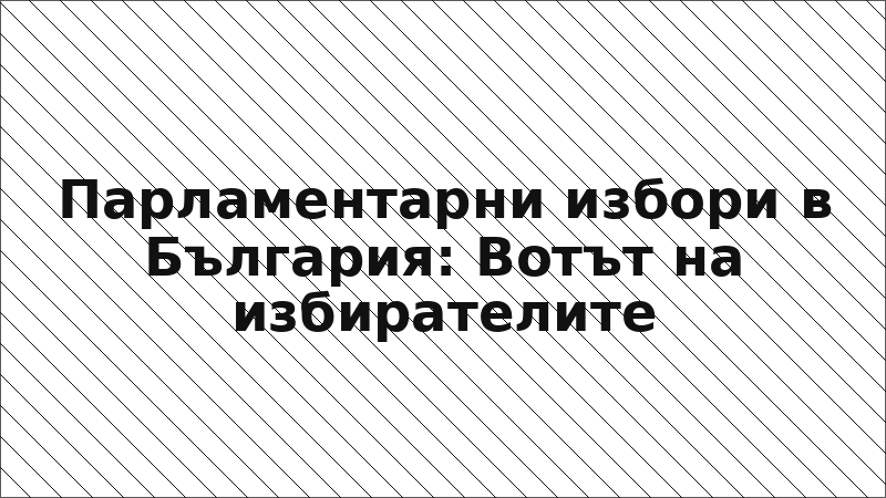 Парламентарни избори в България: Вотът на избирателите