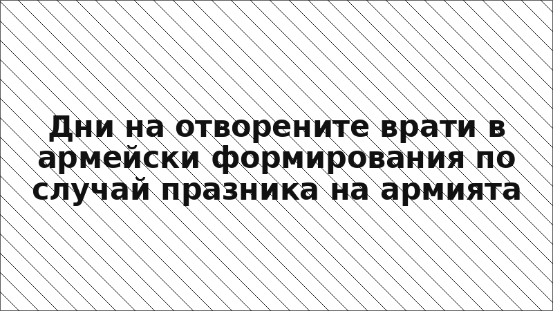 Дни на отворените врати в армейски формирования по случай празника на армията