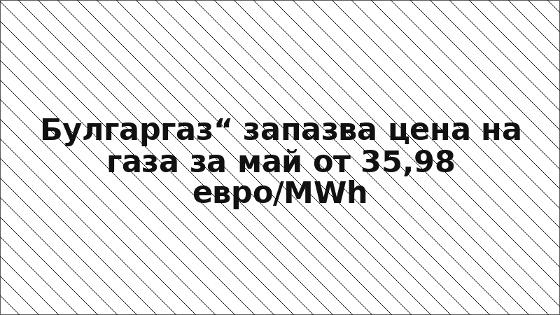 Булгаргаз“ запазва цена на газа за май от 35,98 евро/MWh