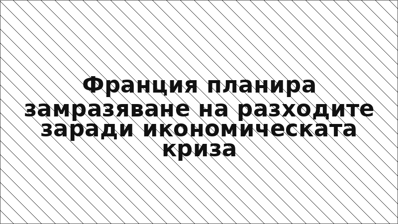 Франция планира замразяване на разходите заради икономическата криза