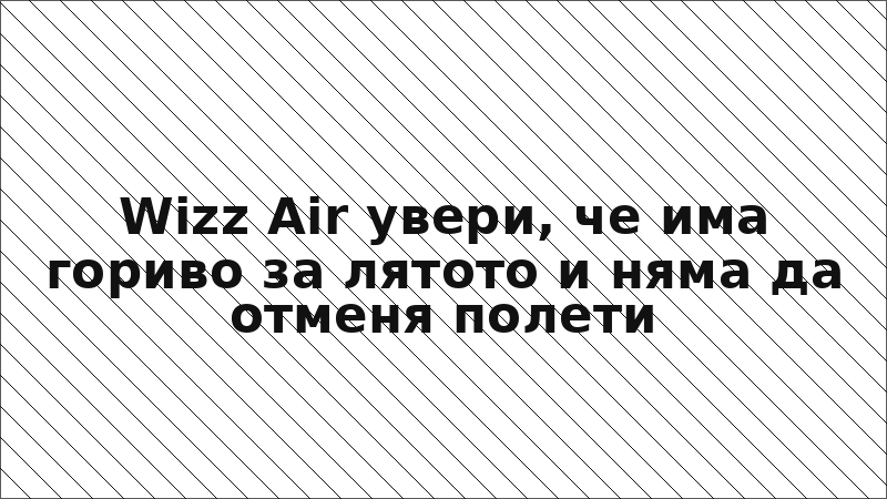 Wizz Air увери, че има гориво за лятото и няма да отменя полети