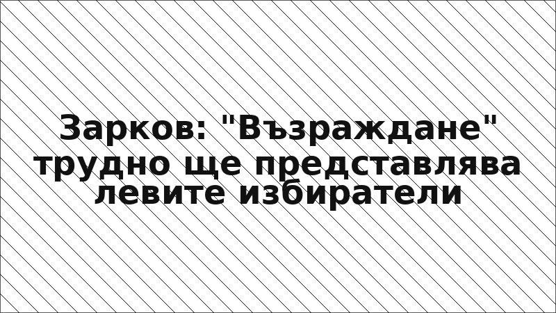 Зарков: "Възраждане" трудно ще представлява левите избиратели