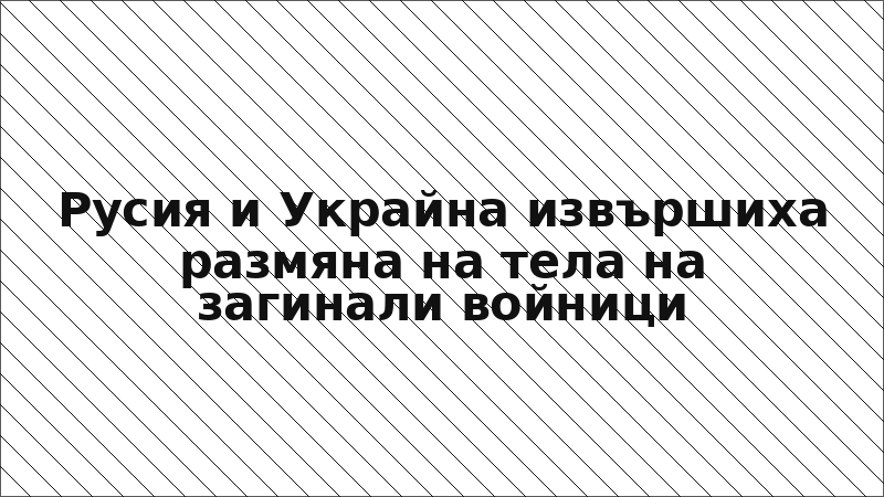 Русия и Украйна извършиха размяна на тела на загинали войници