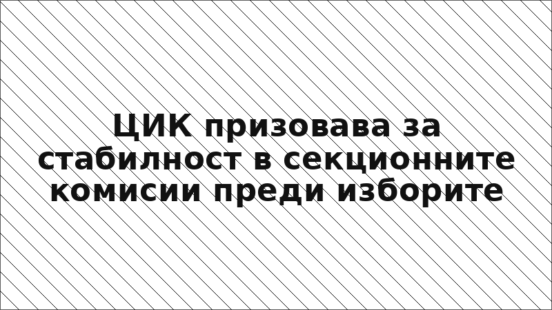 ЦИК призовава за стабилност в секционните комисии преди изборите