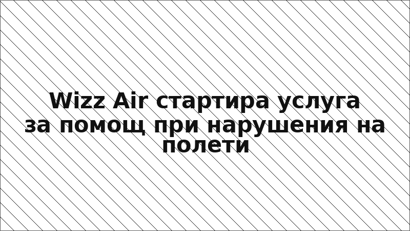 Wizz Air стартира услуга за помощ при нарушения на полети