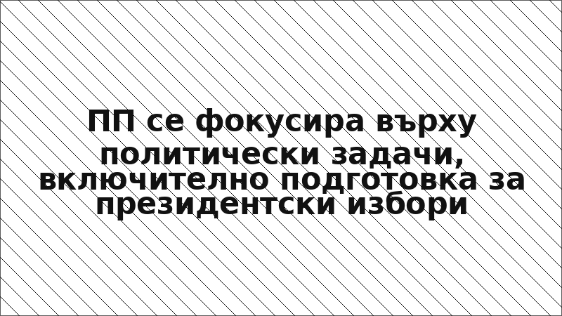 ПП се фокусира върху политически задачи, включително подготовка за президентски избори