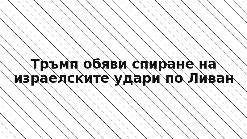 Тръмп обяви спиране на израелските удари по Ливан