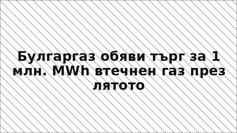 Булгаргаз обяви търг за 1 млн. MWh втечнен газ през лятото