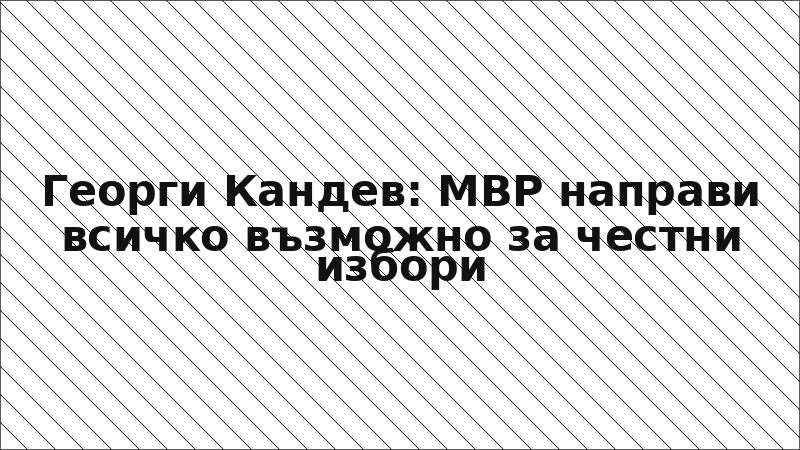 Георги Кандев: МВР направи всичко възможно за честни избори
