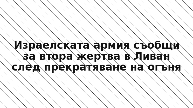 Израелската армия съобщи за втора жертва в Ливан след прекратяване на огъня