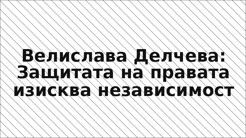 Велислава Делчева: Защитата на правата изисква независимост