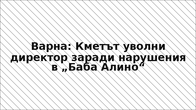 Варна: Кметът уволни директор заради нарушения в „Баба Алино“