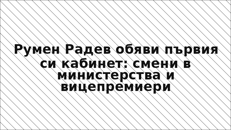 Румен Радев обяви първия си кабинет: смени в министерства и вицепремиери