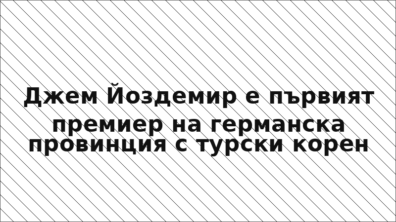 Джем Йоздемир е първият премиер на германска провинция с турски корен