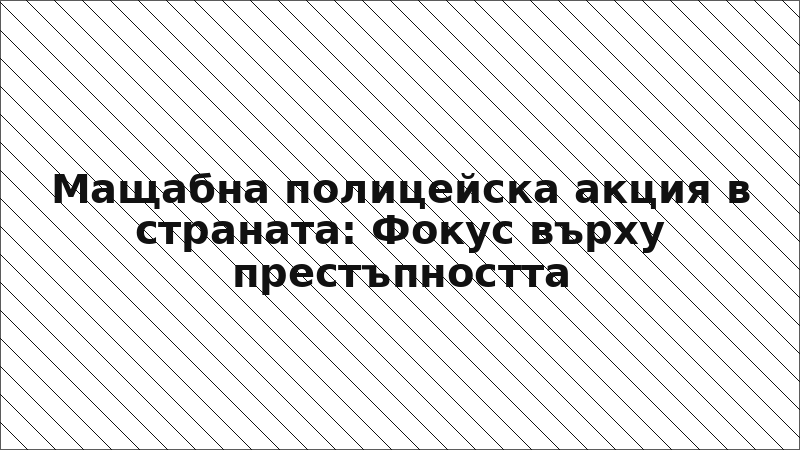 Мащабна полицейска акция в страната: Фокус върху престъпността