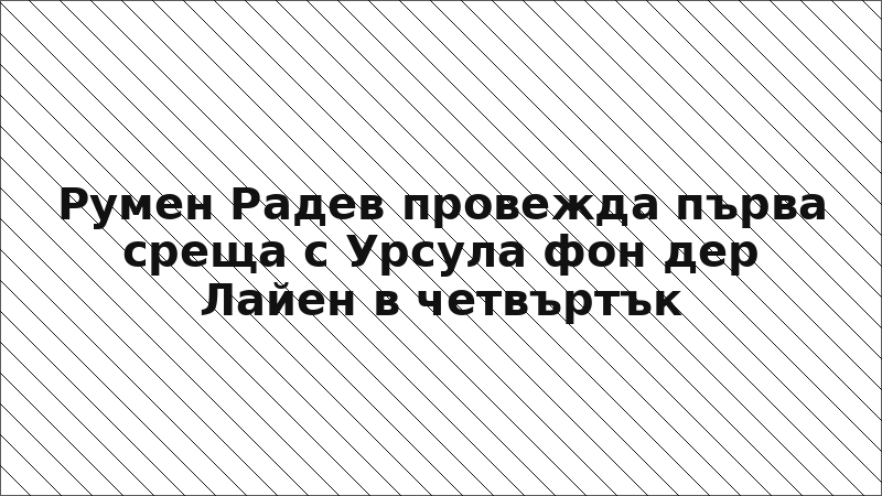 Румен Радев провежда първа среща с Урсула фон дер Лайен в четвъртък