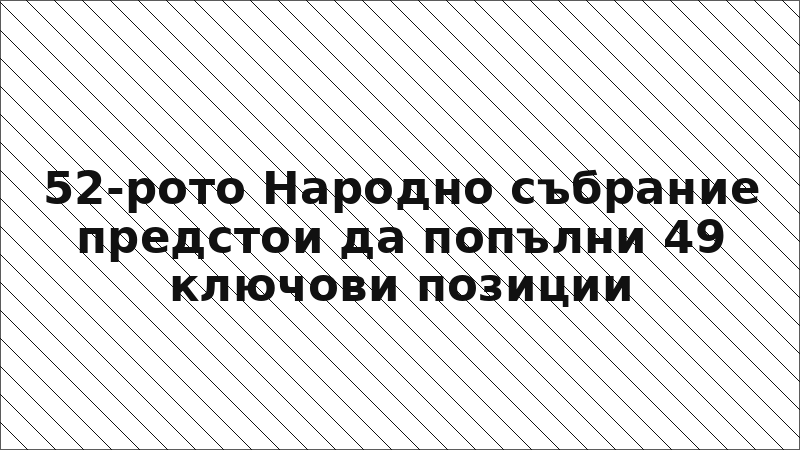 52-рото Народно събрание предстои да попълни 49 ключови позиции