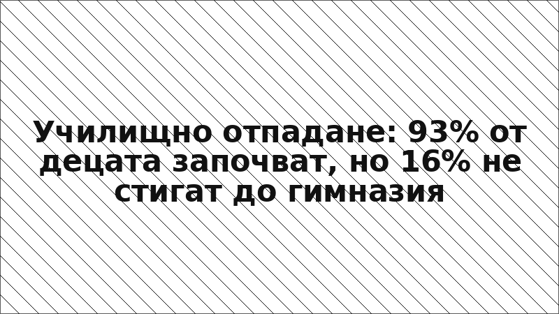 Училищно отпадане: 93% от децата започват, но 16% не стигат до гимназия