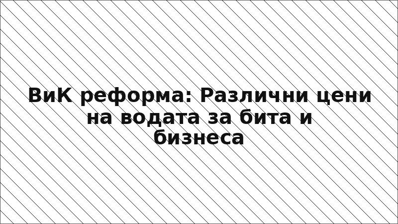 ВиК реформа: Различни цени на водата за бита и бизнеса