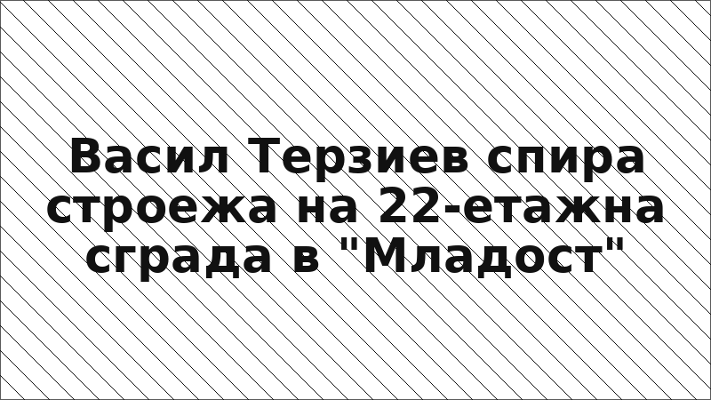 Васил Терзиев спира строежа на 22-етажна сграда в "Младост"