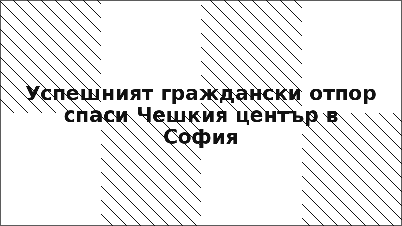 Успешният граждански отпор спаси Чешкия център в София