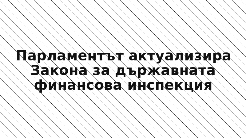 Парламентът актуализира Закона за държавната финансова инспекция