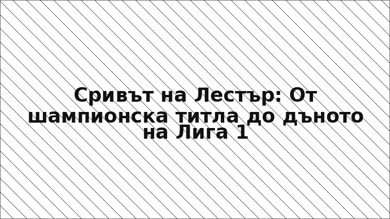 Сривът на Лестър: От шампионска титла до дъното на Лига 1