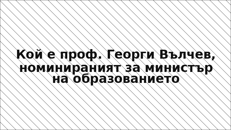 Кой е проф. Георги Вълчев, номинираният за министър на образованието