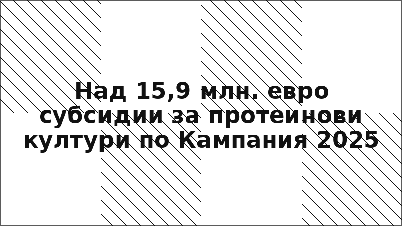 Над 15,9 млн. евро субсидии за протеинови култури по Кампания 2025