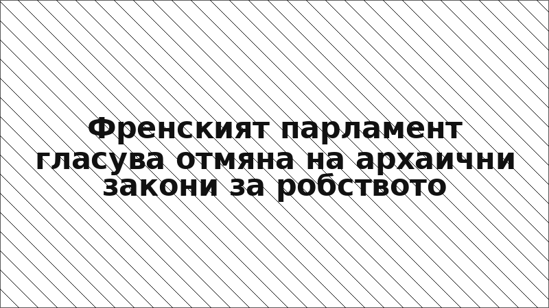 Френският парламент гласува отмяна на архаични закони за робството
