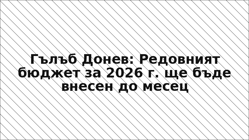 Гълъб Донев: Редовният бюджет за 2026 г. ще бъде внесен до месец