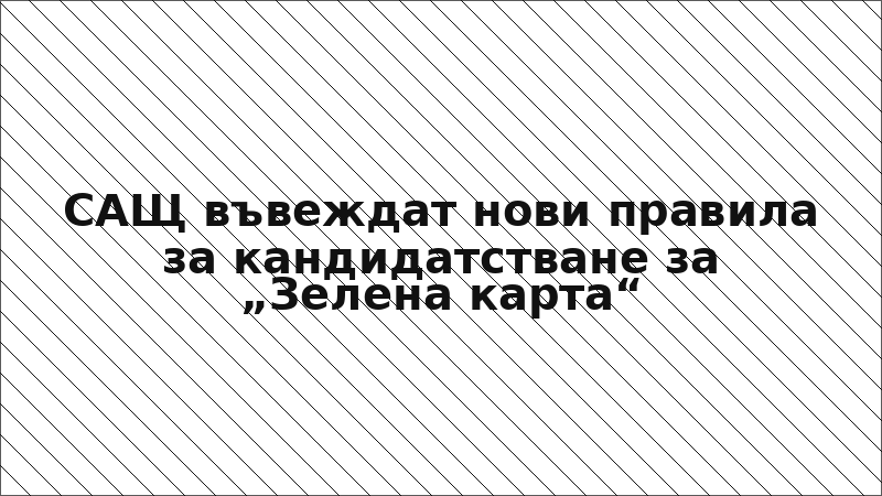 САЩ въвеждат нови правила за кандидатстване за „Зелена карта“