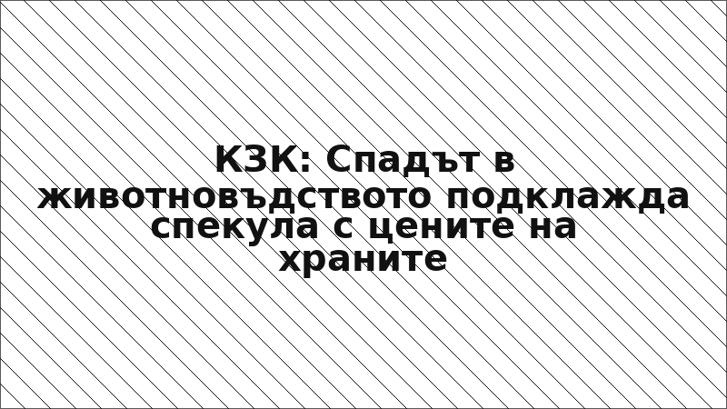 КЗК: Спадът в животновъдството подклажда спекула с цените на храните