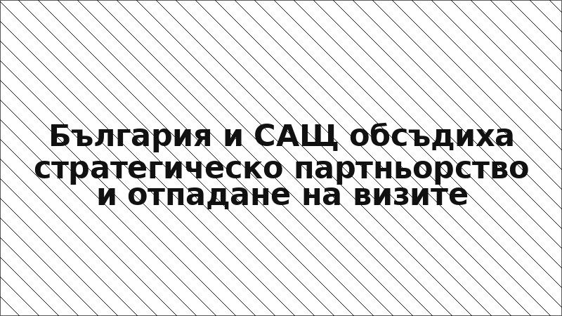 България и САЩ обсъдиха стратегическо партньорство и отпадане на визите