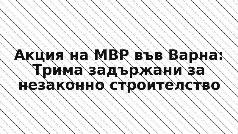 Акция на МВР във Варна: Трима задържани за незаконно строителство