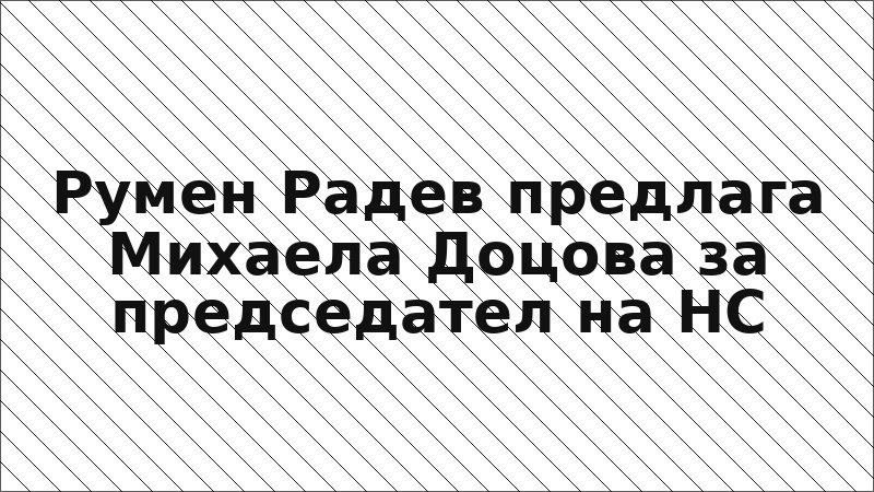 Румен Радев предлага Михаела Доцова за председател на НС