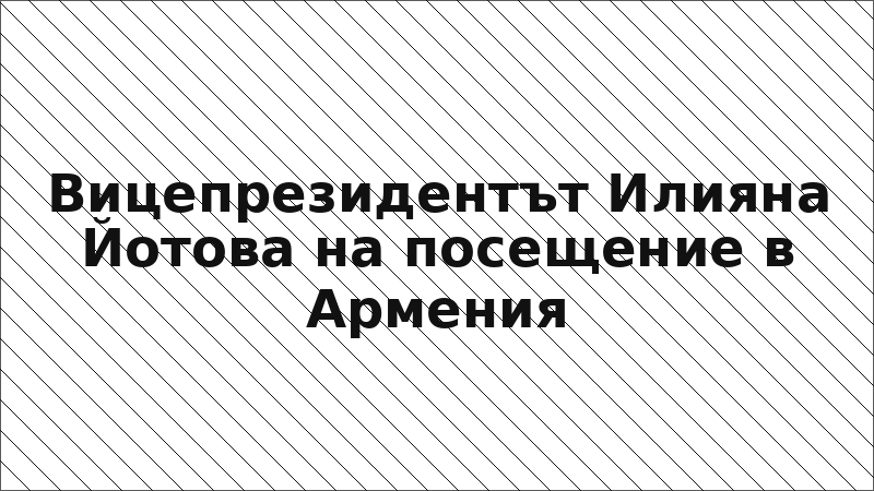 Вицепрезидентът Илияна Йотова на посещение в Армения