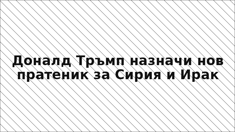 Доналд Тръмп назначи нов пратеник за Сирия и Ирак
