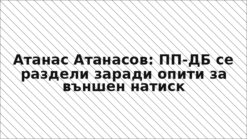 Атанас Атанасов: ПП-ДБ се раздели заради опити за външен натиск