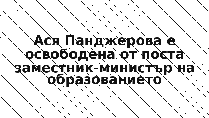 Ася Панджерова е освободена от поста заместник-министър на образованието