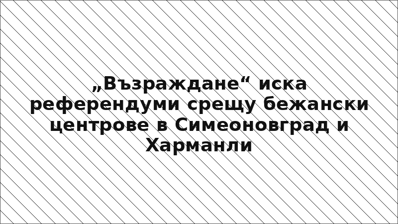 „Възраждане“ иска референдуми срещу бежански центрове в Симеоновград и Харманли