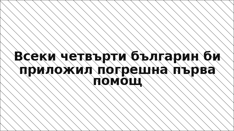 Всеки четвърти българин би приложил погрешна първа помощ