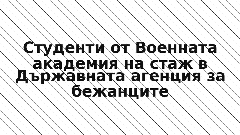 Студенти от Военната академия на стаж в Държавната агенция за бежанците