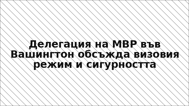 Делегация на МВР във Вашингтон обсъжда визовия режим и сигурността